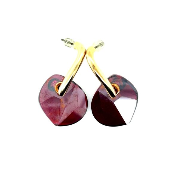 Red Stone Swarovski Designer Earrings - Picture 1 of 7